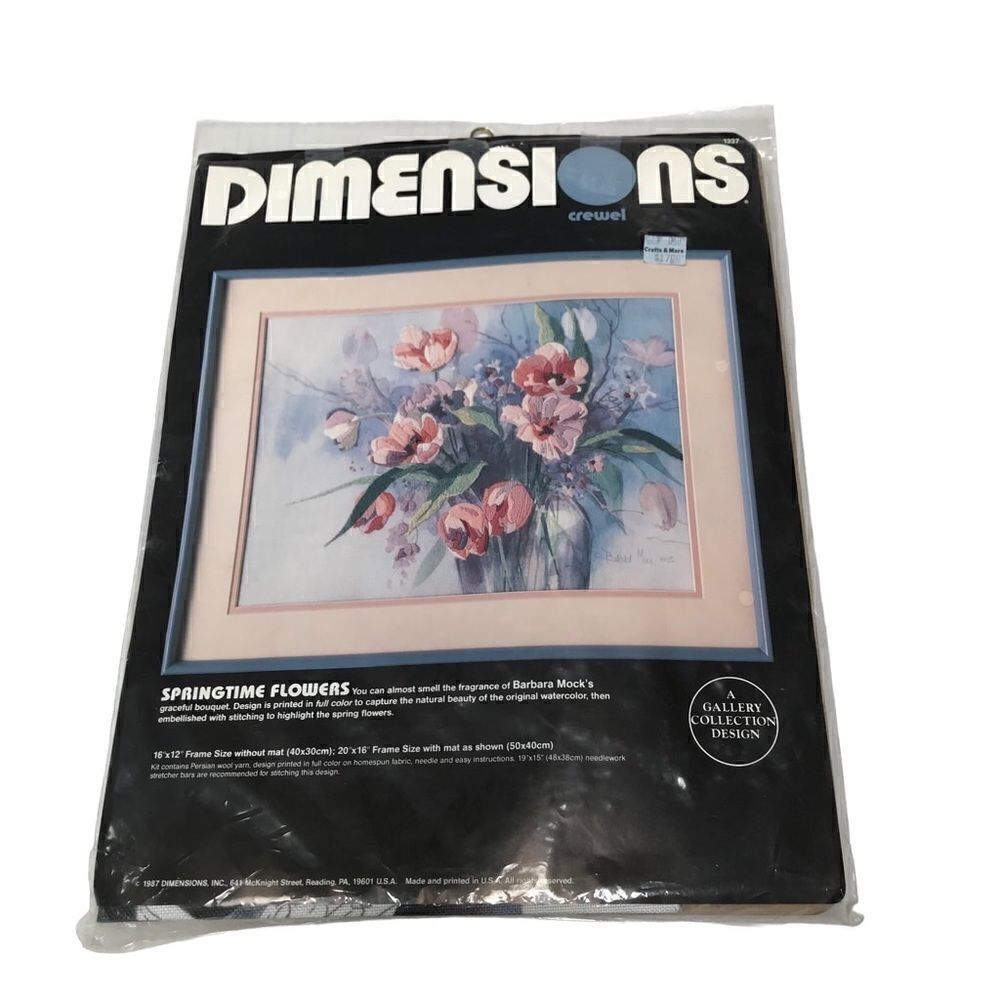 ‎Vintage Dimensions springtime flowers needlepoint kit open package